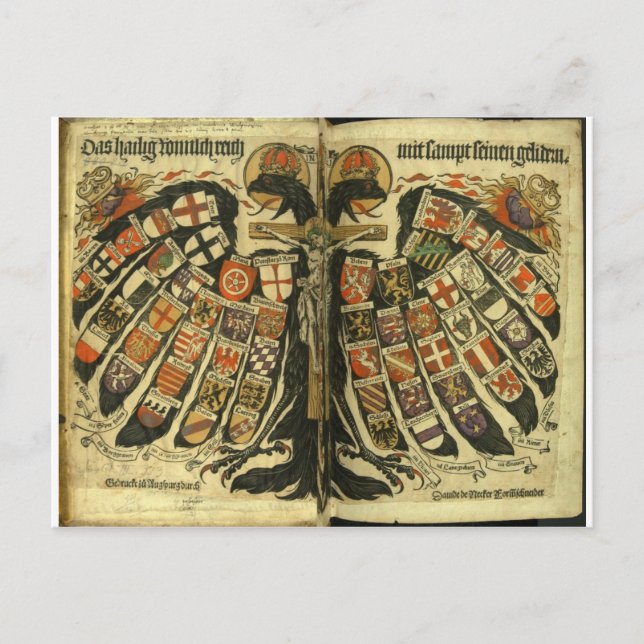 Carte Postale Aigle double autrichienne (Devant)