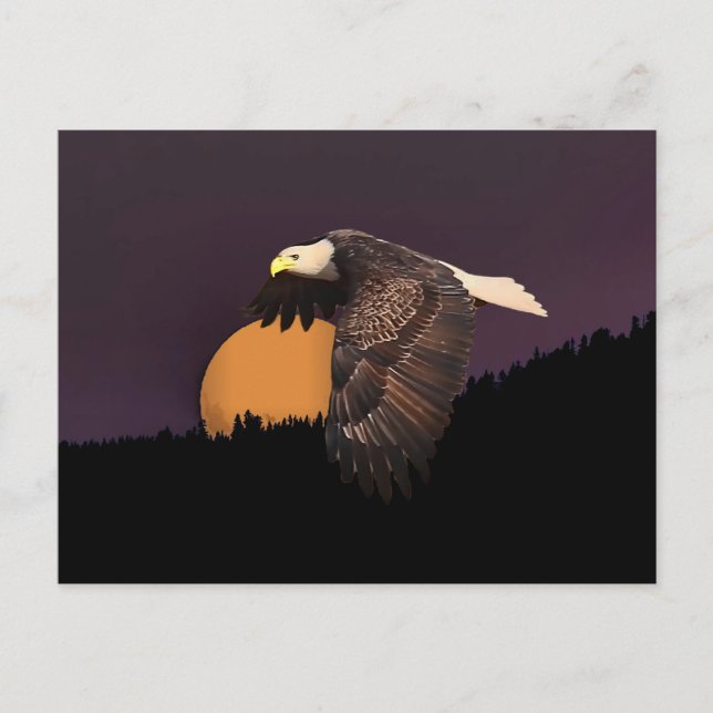 Carte Postale AigLE ET LUNE (Devant)