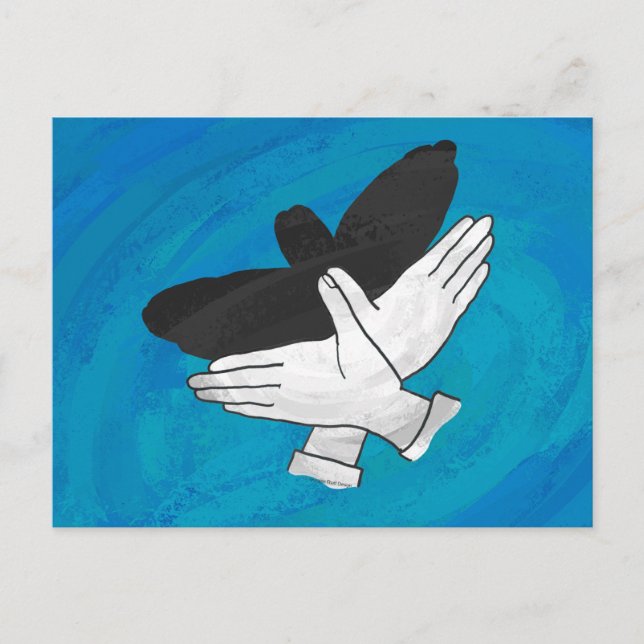 Carte Postale Aigle Ombre Sur Bleu (Devant)