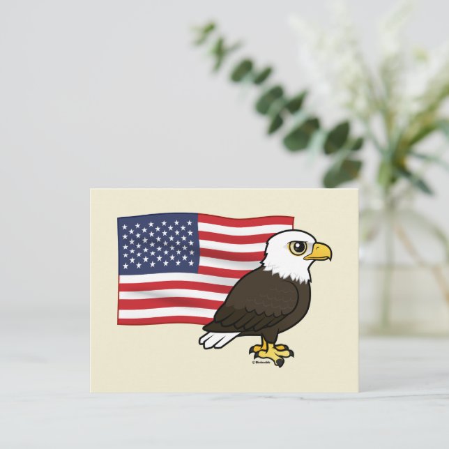 Carte Postale Aigle patriotique (Debout devant)