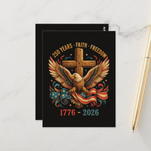 Carte Postale Aigle patriotique de 250 ans de foi et de liberté