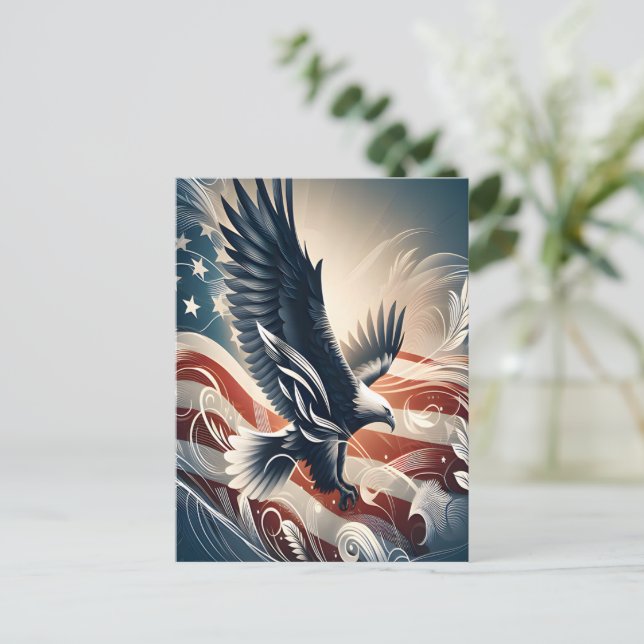 Carte Postale Aigle qui s'envole sur l'Amérique (Debout devant)