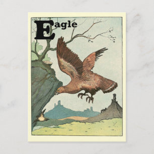 Carte Postale Aigle Royal Alphabet Animal Lettre E
