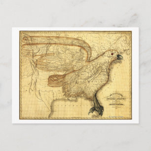 Carte Postale Aigle superposé aux États-Unis