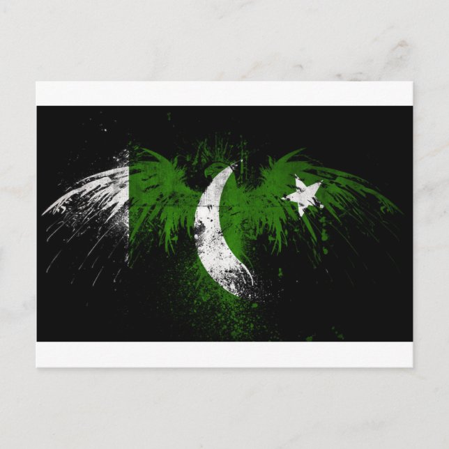 Carte Postale aigle-sur-pakistani-drapeau-papiers-d'-peigne-hd-w (Devant)