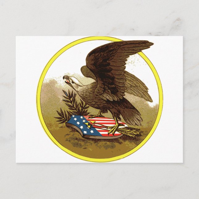 Carte Postale Aigle vintage et bouclier (Devant)