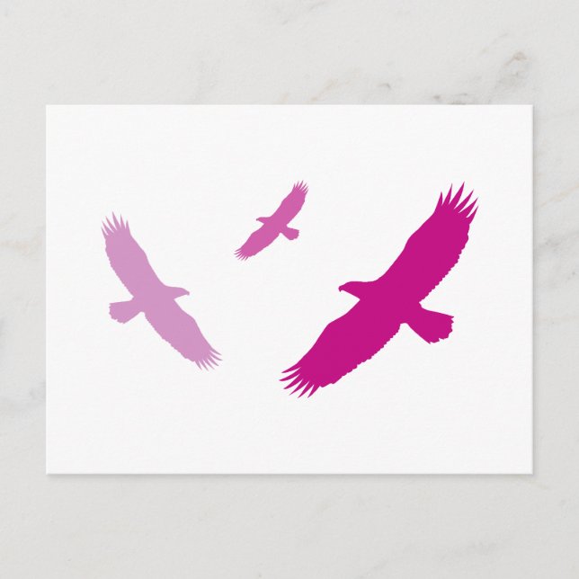 Carte Postale Aigles volants violets (Devant)