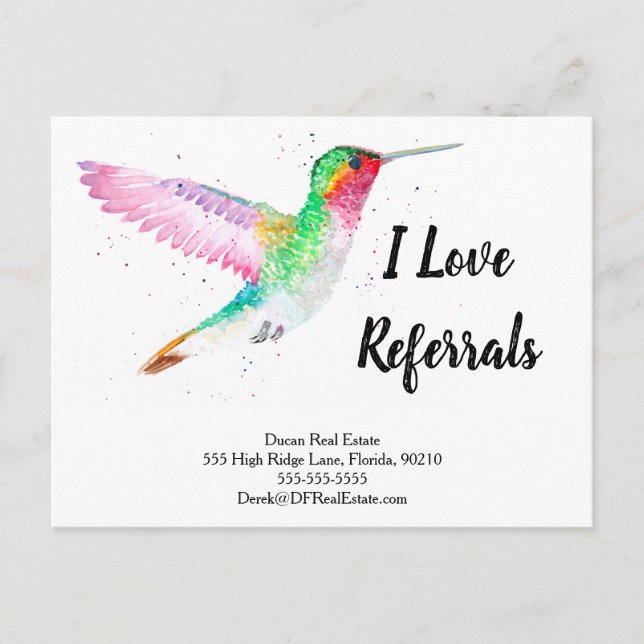 Carte Postale aiguillage de colibri immobilier vente (Devant)