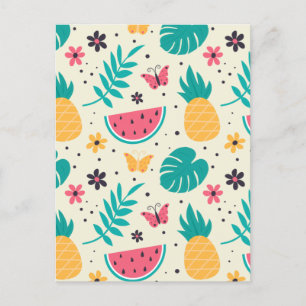 Carte Postale Aiguille de pastèque de fruits tropicaux motif