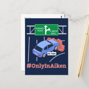 Carte postale Aiken, SC, Mème mural en brique