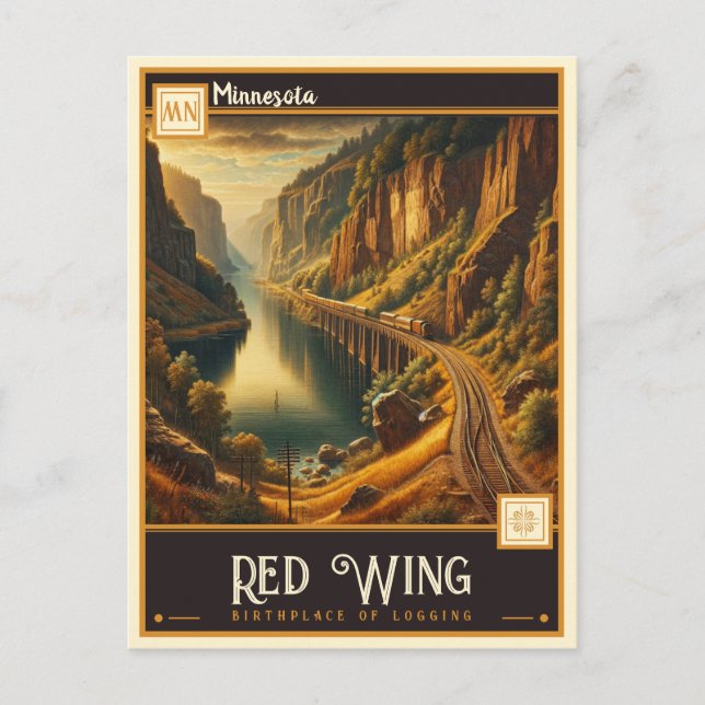 Carte Postale Aile rouge, Minnesota | VINTAGE (Devant)