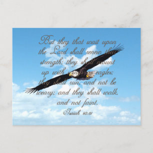 Carte Postale Ailes comme Aigles, Ésaïe 40:31 Bible chrétienne