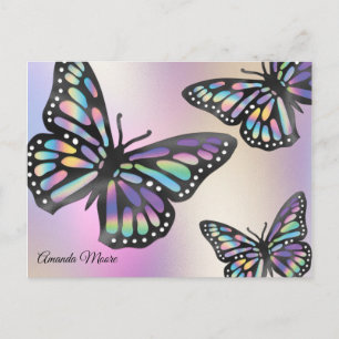 Carte Postale Ailes de feuille holographique monarque