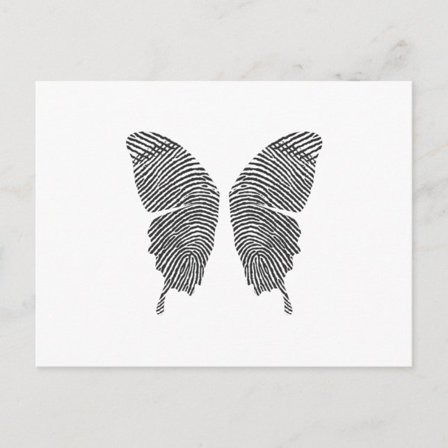 Carte Postale Ailes de papillon d'impression de doigt (Devant)