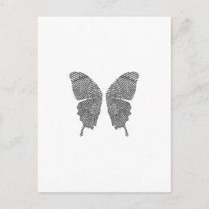 Carte Postale Ailes de papillon d'impression de doigt