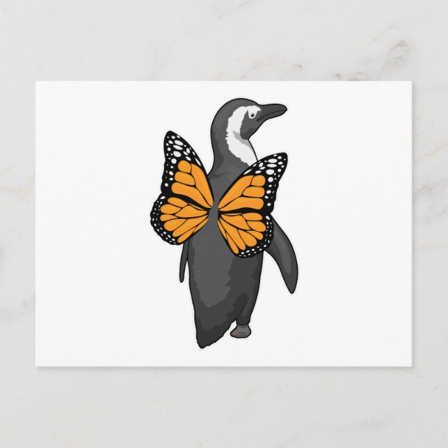 Carte Postale Ailes de papillon manchot (Devant)