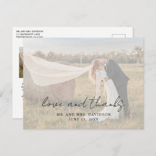 Carte Postale Aimee Rustic Script Mariage moderne