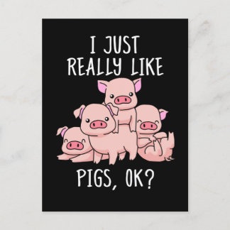 Carte Postale Aimer Cochon Cadeau Femmes Cochon Cadeaux Porc Vin