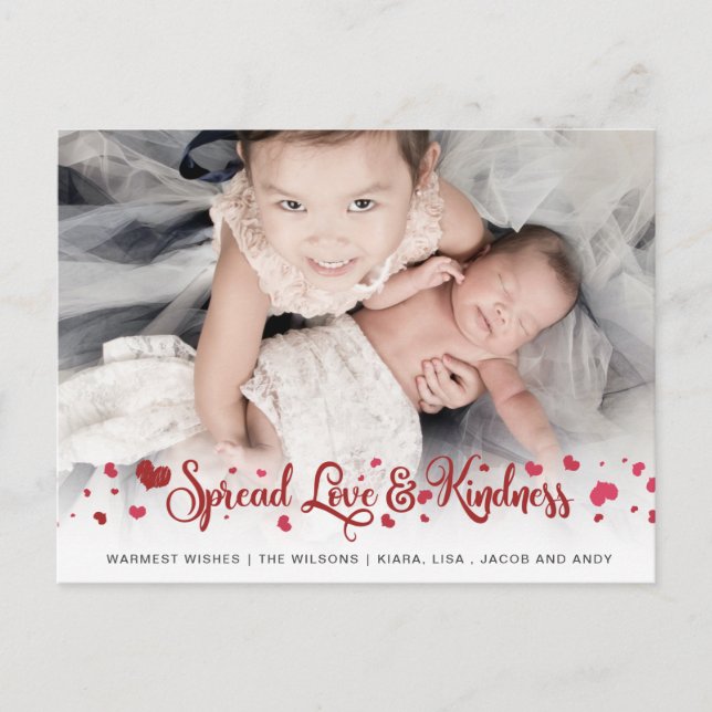 Carte Postale Aimer et gentillesse Cute Photo Valentines Day (Devant)