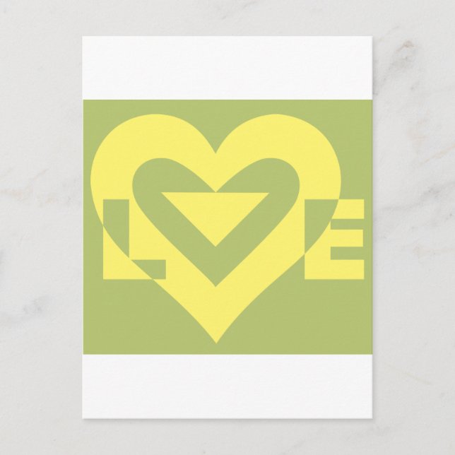 Carte Postale Aimer Jaune sur Sage Green (Devant)