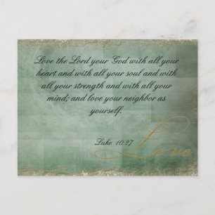 Carte Postale Aimer la citation de la Bible Vintage