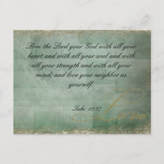Carte Postale Aimer la citation de la Bible Vintage