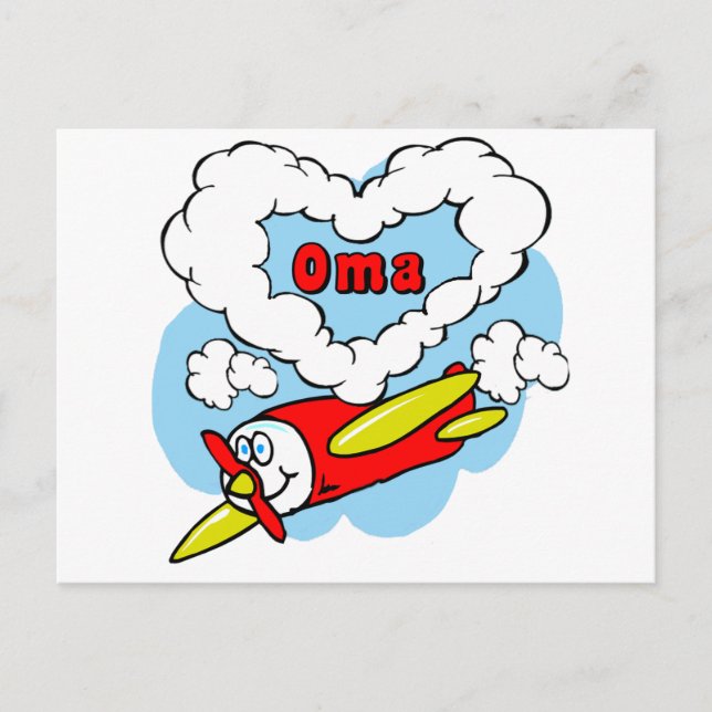 Carte Postale Aimer Oma Kids Avion (Devant)