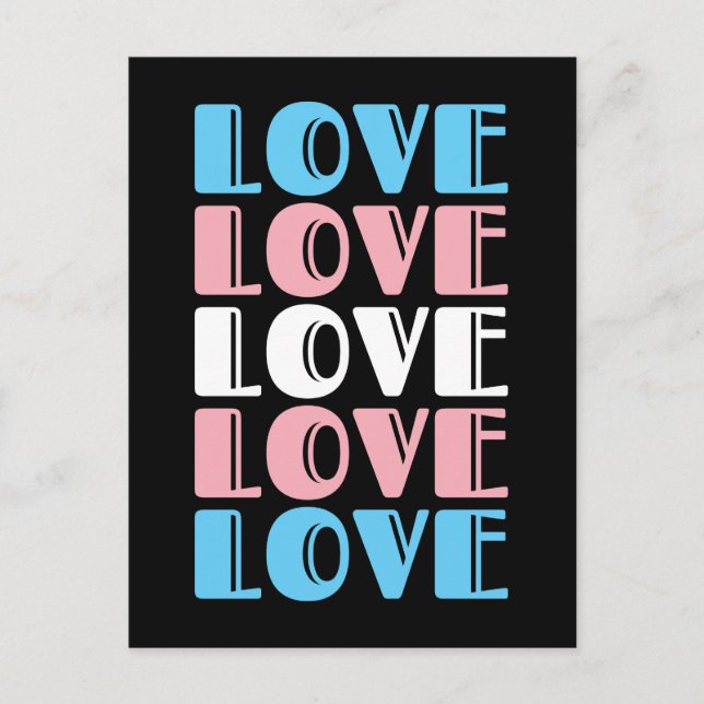 Carte Postale Aimer Texte Répété LGBTQ Fierté transgenre (Devant)