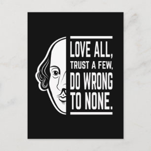 Carte Postale Aimer Tous Faire Confiance À Quelques Shakespeare 