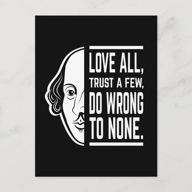 Carte Postale Aimer Tous Faire Confiance À Quelques Shakespeare  (Devant)