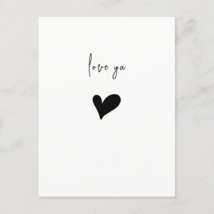 Carte Postale Aimer Ya mignon Coeur Minimaliste