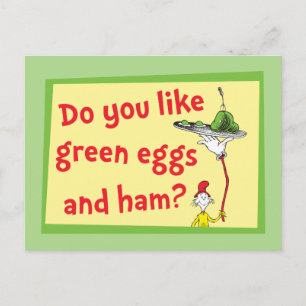 Carte Postale Aimes-tu les œufs verts et le jambon?