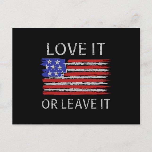 Carte Postale Aimez-le ou laissez-le États-Unis Drapeau (Devant)