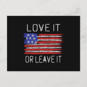 Carte Postale Aimez-le ou laissez-le États-Unis Drapeau