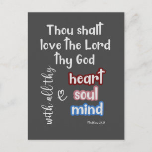 Carte Postale Aimez le Seigneur avec tout votre coeur Bible du K