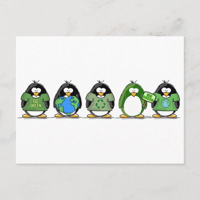 Carte Postale Aimez les pingouins de terre (Devant)