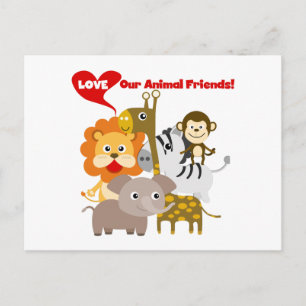 Carte Postale Aimez nos amis animaux