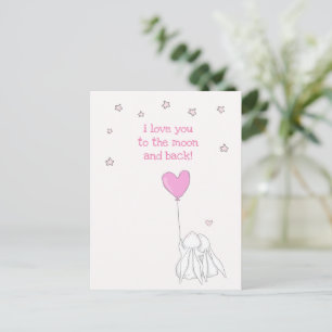 Carte Postale Aimez-vous à la lune et de retour ! Saint Valentin