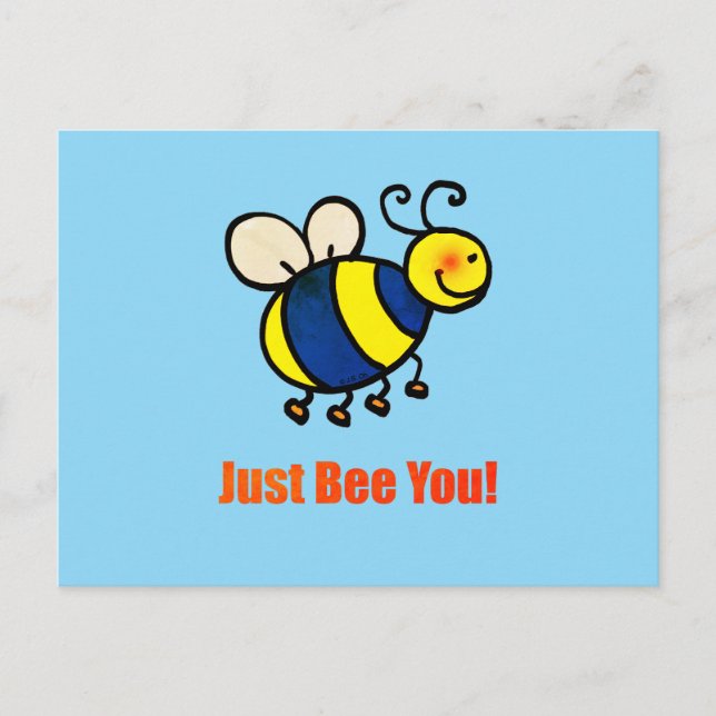 Carte Postale Aimez-Vous Heureux Abeille Caricature (Devant)