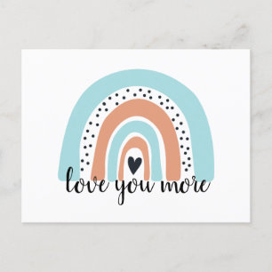 Carte Postale Aimez-vous plus Rainbow Heart Blue Peach