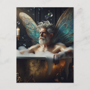 Carte Postale Aîné de fée dans le bain de bulle