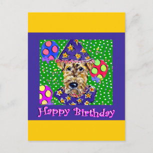 Carte Postale Airedale d'anniversaire