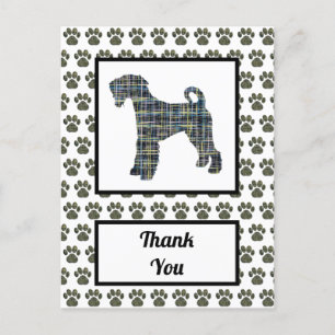 Carte Postale Airedale Terrier Chien Silhouette Merci