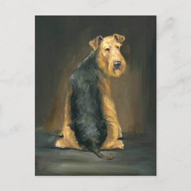 Carte postale Airedale Terrier Dog Art (Devant)