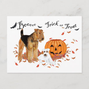 Carte Postale Airedale Terrier Halloween
