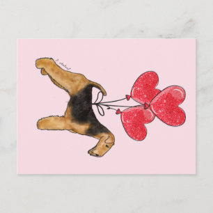 Carte Postale Airedale Terrier Hearts