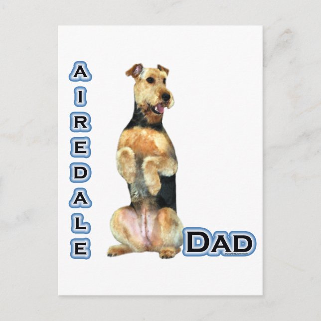 Carte Postale Airedale Terrier Papa 4 (Devant)