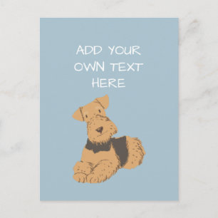 Carte postale Airedale Terrier Personnalisé Nom Du