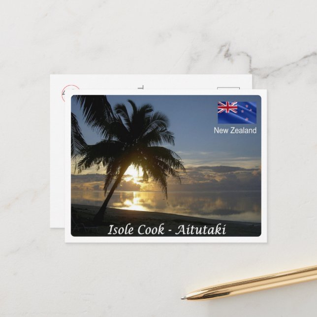 Carte Postale Aitutaki - Isole Cook - Nouvelle-Zélande - (Devant/Arrière en situation)
