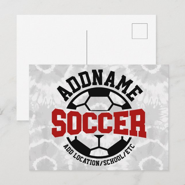 Carte Postale AJOUT PERSONNALISÉ NOM Joueur de football Cravate- (Devant / Derrière)
